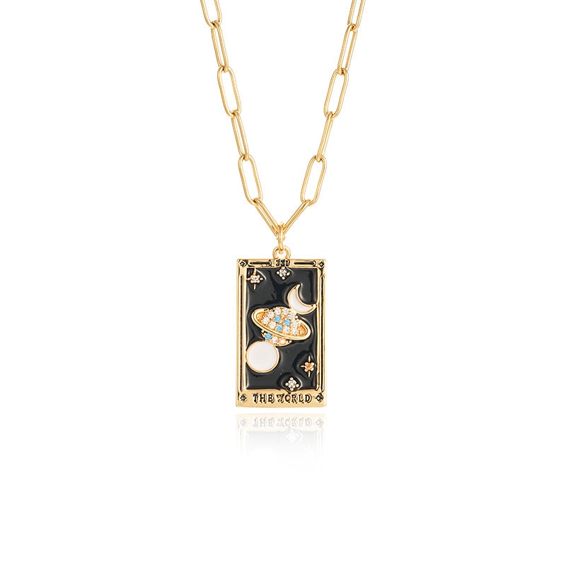 The World - Tarot Card Necklace