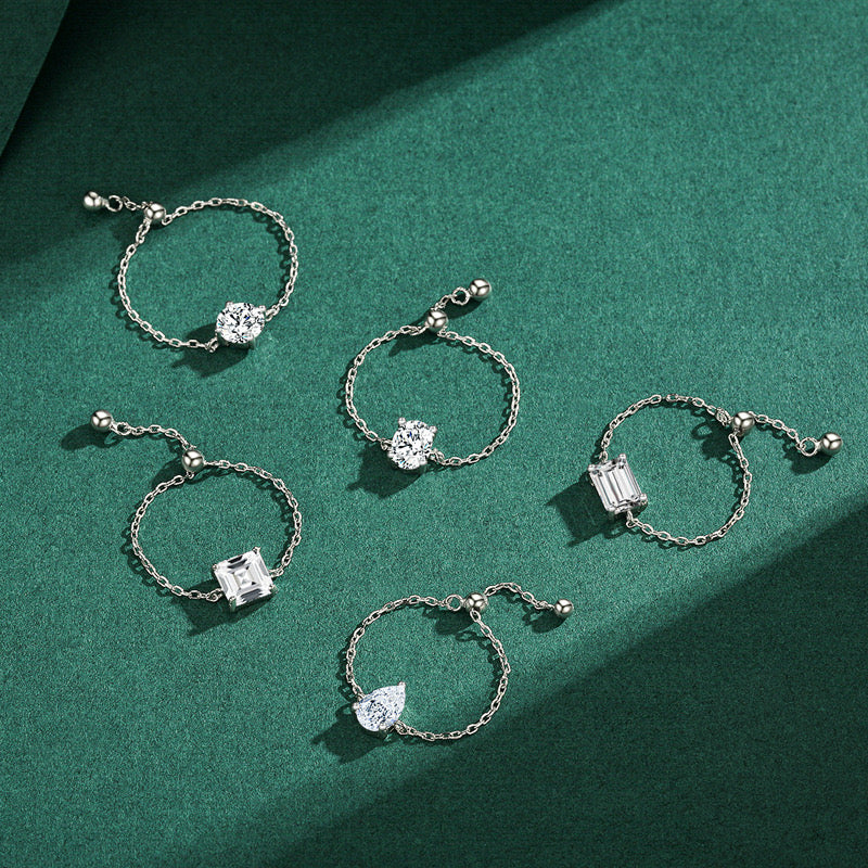 Minimalist Classy Chain Ring in Sterling Silver