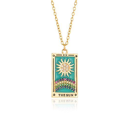 The Sun - Tarot Card Necklace CJN 1068-sun