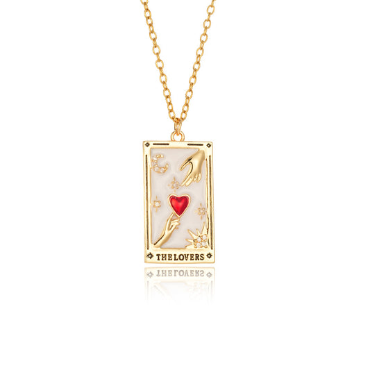 The Lovers - Tarot Card Necklace CJN 1068-L