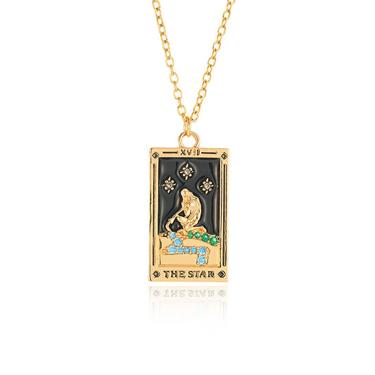 The Star - Tarot Card Necklace CJN 1068-star