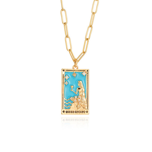 Queen Of Cups - Tarot Card Necklace CJN 1068-q